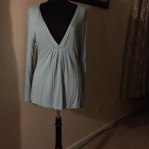 Long sleeve light blue blouse